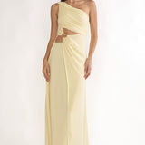 Ivora One-Shoulder Cut-Out Waist Maxi Dress Butter