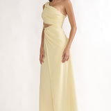 Ivora One-Shoulder Cut-Out Waist Maxi Dress Butter