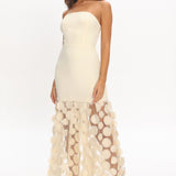 Divora Embellished Hem Maxi Dress Butter