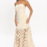 Divora Embellished Hem Maxi Dress Butter