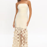 Divora Embellished Hem Maxi Dress Butter