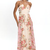 Hilariah Halter Maxi Dress Pink