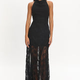 Savana Halterneck Embellished Maxi Dress Black