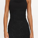 Savana Halterneck Embellished Maxi Dress Black