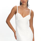 Honduras Crochet Knit Mini Dress Sequin Off White