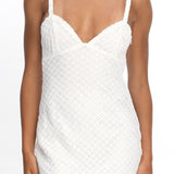 Honduras Crochet Knit Mini Dress Sequin Off White