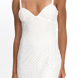 Honduras Crochet Knit Mini Dress Sequin Off White