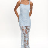 Elowna Embellished Maxi Dress Light Blue