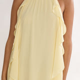 Lorina Layered Ruffle Halterneck Maxi Dress Butter