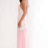Arles Halterneck Sequin Embellished Maxi Dress Pink