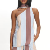 Petronella One Shoulder Top Stripe