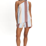 Petronella One Shoulder Top Stripe
