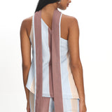 Petronella One Shoulder Top Stripe