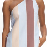 Petronella One Shoulder Top Stripe