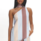 Petronella One Shoulder Top Stripe