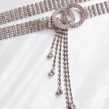 Vera Rhinestone Belt Silver
