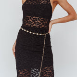 Leia Rhinestone Belt Gold