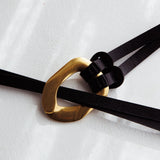Lyan Gold Buckle Belt Black