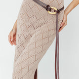 Lyan Gold Buckle Belt Brown