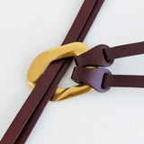 Lyan Gold Buckle Belt Brown