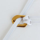 Lyan Gold Buckle Belt White