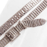Jolene Rhinestone Belt Silver