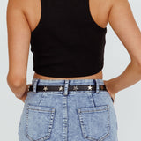Nerissa Slim Star Belt Black