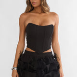 Alyra Structured Corset Top Black