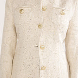 Kyomi Gold Button Tweed Jacket White Gold