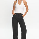 In Disguise Straight Leg Pocket Pants Charcoal
