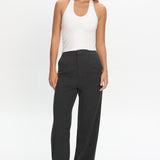 In Disguise Straight Leg Pocket Pants Charcoal