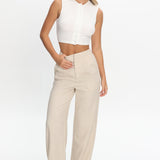 In Disguise Straight Leg Pocket Pants Oatmeal