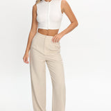 In Disguise Straight Leg Pocket Pants Oatmeal