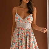 Desert Rose Crochet Tie-Up Back Dress Floral White