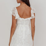 Thinkin' Bout You Ruffle Trim Dress Textured White