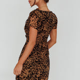 Ring Leader Short Sleeve Mini Dress Leopard Black