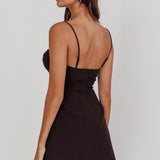 Devoted Structured Detail Bust Cami Strap Dress Black