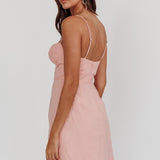 Devoted Structured Detail Bust Cami Strap Dress Pink