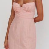 Devoted Structured Detail Bust Cami Strap Dress Pink