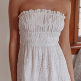 Chasing Sunshine Strapless Midi Dress White