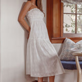 Chasing Sunshine Strapless Midi Dress White