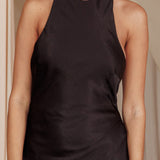 Sonoma Halterneck Faux Wrap Twist Back Maxi Dress Black