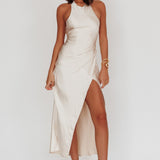 Sonoma Halterneck Twist Back Maxi Dress Champagne