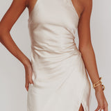 Sonoma Halterneck Twist Back Maxi Dress Champagne