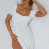 Promise Keepers Puff Sleeve Mini Dress White
