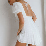 Promise Keepers Puff Sleeve Mini Dress White
