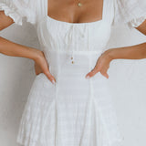 Promise Keepers Puff Sleeve Mini Dress White