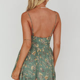 Got Love Frill Hem Mini Dress Floral Sage