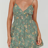 Got Love Frill Hem Mini Dress Floral Sage