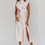 Lucinda Twist Back Midi Dress Blush